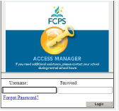 FCPS log in screen